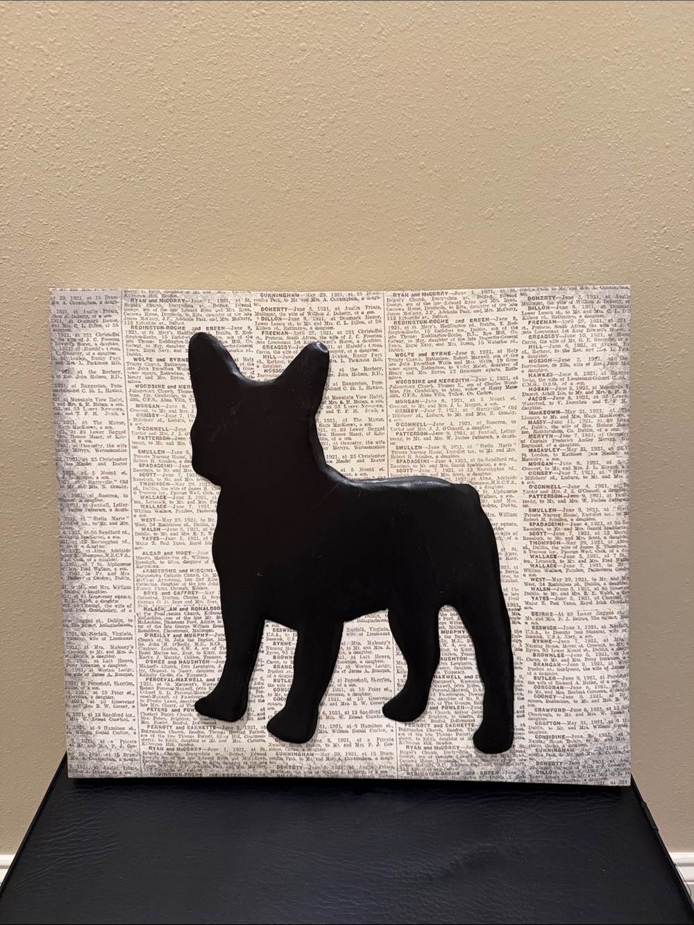 Black French Bulldog Silhouette Wall Art Frenchie